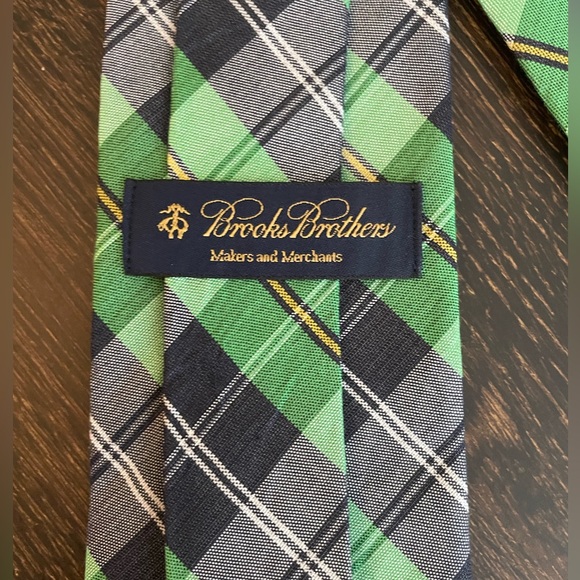 Brooks Brothers Blue & Green Striped Long Men's Neck Tie - Picture 3 of 4